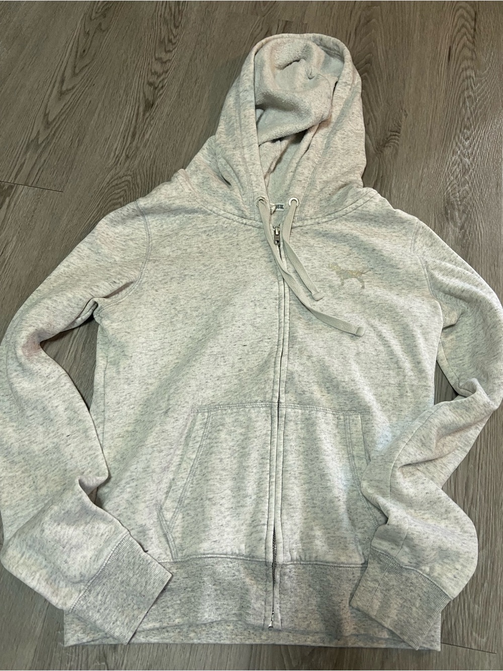 Victoria’s Secret PINK Zip Up Hoodie With Silver Print